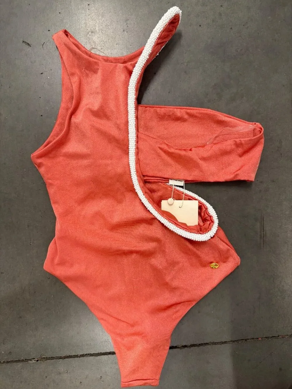 Baobab Bianca Embellished One Piece Bathing Suit Lorei Orange Womens Size XS